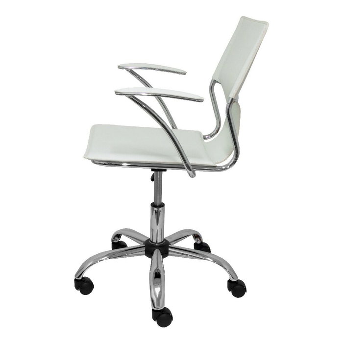 Piqueras y Crespo Silla Bogarra Giratoria con Brazos Fijos y Tapizado Símil Piel Blanco Piqueras y Crespo Silla Bogarra Giratoria con Brazos Fijos y Tapizado Símil Piel Blanco