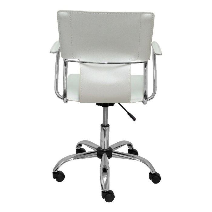 Piqueras y Crespo Silla Bogarra Giratoria con Brazos Fijos y Tapizado Símil Piel Blanco Piqueras y Crespo Silla Bogarra Giratoria con Brazos Fijos y Tapizado Símil Piel Blanco