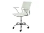 Piqueras y Crespo Silla giratoria respaldo medio regulable en altura símilpiel blanca 860+90x480x440 mm