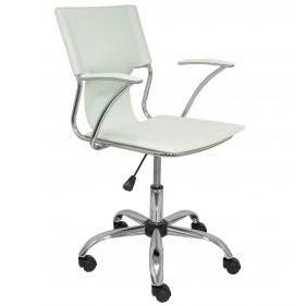 Piqueras y Crespo Silla Bogarra Giratoria con Brazos Fijos y Tapizado Símil Piel Blanco Piqueras y Crespo Silla Bogarra Giratoria con Brazos Fijos y Tapizado Símil Piel Blanco