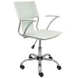 Piqueras y Crespo Silla Bogarra Giratoria con Brazos Fijos y Tapizado Crema