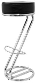 NOWY STYL Taburete Zeta de similpiel negro con estructura cromada