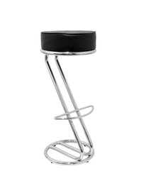 NOWY STYL Taburete Zeta de similpiel negro con estructura cromada