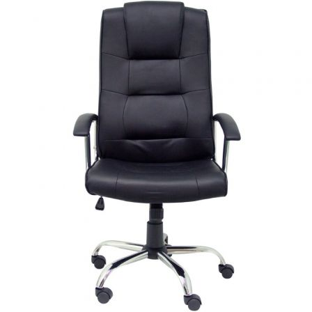 Piqueras Y Crespo Silla de Oficina Guadalimar Similpiel Negro, con Mecanismo Basculante, Brazos Fijos, Base Cromada, Para hasta 120 kg, 280DBSPNE