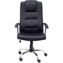 Piqueras Y Crespo Silla de Oficina Guadalimar Similpiel Negro, con Mecanismo Basculante, Brazos Fijos, Base Cromada, Para hasta 120 kg, 280DBSPNE