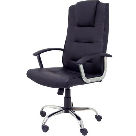 Piqueras Y Crespo Silla de Oficina Guadalimar Similpiel Negro, con Mecanismo Basculante, Brazos Fijos, Base Cromada, Para hasta 120 kg, 280DBSPNE
