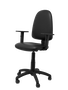 Silla de oficina Aýna con mecanismo Contacto permanente básico tapizada con Similpiel color Negro. Equipada con Base poliamida negra, Brazos 1D y Ruedas de nailon 50 mm