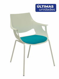 NOWY STYL Silla Saceruela de PVC Blanca con Brazos Fijos