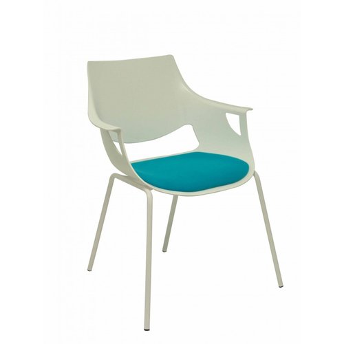 NOWY STYL Silla Saceruela de PVC Blanca con Brazos Fijos NOWY STYL Silla Saceruela de PVC Blanca con Brazos Fijos