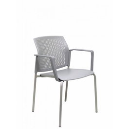 PIQUERAS Y CRESPO Silla Sege Confidente Ergonómica Apilable Gris Pack de 4