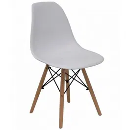 Piqueras y Crespo Silla Priego de PVC, Blanco, 4 Unidades - PACK4352PTBL - Sin Brazos, Estructura Madera y Metal, Carga Max 120 kg