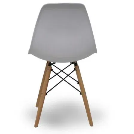 Piqueras y Crespo Silla Priego de PVC, Blanco, 4 Unidades - PACK4352PTBL - Sin Brazos, Estructura Madera y Metal, Carga Max 120 kg