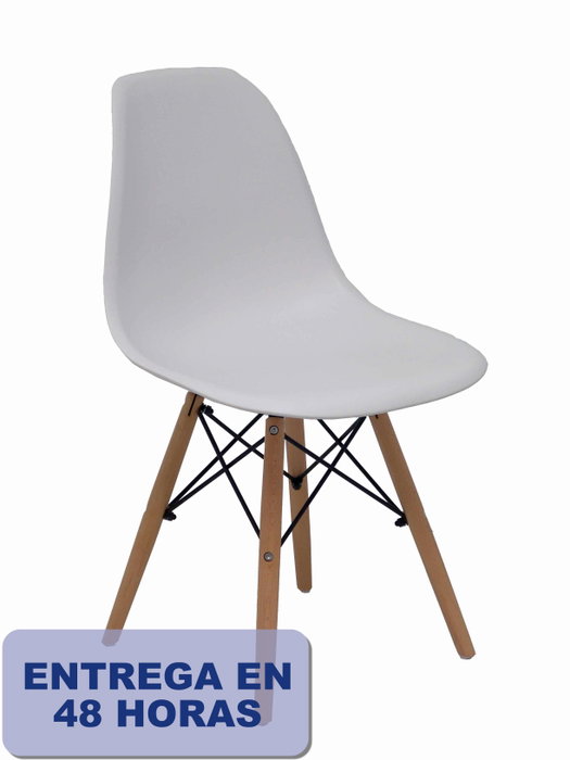 FORÖL Silla Priego Blanco Pack de 4 Sin Brazos
