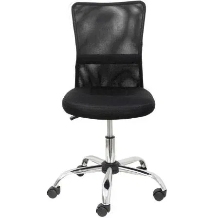 Piqueras y Crespo Silla de Oficina Operativa Pardal 358GM8403D840CRRN - Respaldo de Malla, Giratoria con Regulación de Altura, Sin Brazos, Color Negro