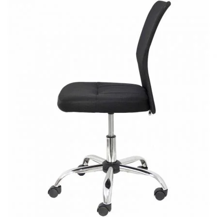 Silla de oficina Pardal con mecanismo Giratorio tapizada con Tela color Negro. Equipada con lumbar Fijo, Sin brazos y Ruedas de nailon 50 mm Silla de oficina Pardal con mecanismo Giratorio tapizada con Tela color Negro. Equipada con lumbar Fijo, Sin brazos y Ruedas de nailon 50 mm