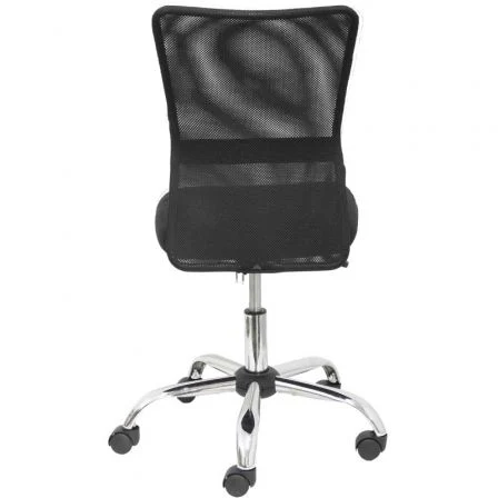 Silla de oficina Pardal con mecanismo Giratorio tapizada con Tela color Negro. Equipada con lumbar Fijo, Sin brazos y Ruedas de nailon 50 mm Silla de oficina Pardal con mecanismo Giratorio tapizada con Tela color Negro. Equipada con lumbar Fijo, Sin brazos y Ruedas de nailon 50 mm