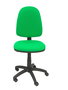 Silla de oficina Aýna con mecanismo Contacto permanente básico tapizada con Tela color Verde. Equipada con Base poliamida negra, Sin brazos y Ruedas de nailon 50 mm