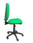 Silla de oficina Aýna con mecanismo Contacto permanente básico tapizada con Tela color Verde. Equipada con Base poliamida negra, Sin brazos y Ruedas de nailon 50 mm