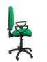 Silla de oficina Aýna con mecanismo Contacto permanente básico tapizada con Tela color Verde. Equipada con Base poliamida negra, Brazos fijos y Ruedas de nailon 50 mm