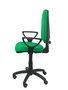 Silla de oficina Aýna con mecanismo Contacto permanente básico tapizada con Tela color Verde. Equipada con Base poliamida negra, Brazos fijos y Ruedas de nailon 50 mm