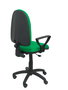 Silla de oficina Aýna con mecanismo Contacto permanente básico tapizada con Tela color Verde. Equipada con Base poliamida negra, Brazos fijos y Ruedas de nailon 50 mm