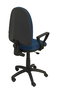 Silla de oficina Aýna con mecanismo Contacto permanente básico tapizada con Tela color Azul marino. Equipada con Base poliamida negra, Brazos fijos y Ruedas de nailon 50 mm