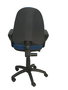 Silla de oficina Aýna con mecanismo Contacto permanente básico tapizada con Tela color Azul marino. Equipada con Base poliamida negra, Brazos fijos y Ruedas de nailon 50 mm