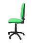 Silla de oficina Aýna con mecanismo Contacto permanente básico tapizada con Tela color Pistacho. Equipada con Base poliamida negra, Sin brazos y Ruedas de nailon 50 mm