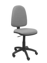 Silla de oficina Aýna con mecanismo Contacto permanente básico tapizada con Tela color Gris. Equipada con Base poliamida negra, Sin brazos y Ruedas de nailon 50 mm