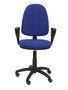 Silla de oficina Aýna con mecanismo Contacto permanente básico tapizada con Tela color Azul. Equipada con Base poliamida negra, Brazos fijos y Ruedas de nailon 50 mm