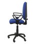 Silla de oficina Aýna con mecanismo Contacto permanente básico tapizada con Tela color Azul. Equipada con Base poliamida negra, Brazos fijos y Ruedas de nailon 50 mm