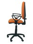 Silla de oficina Aýna con mecanismo Contacto permanente básico tapizada con Tela color Naranja. Equipada con Base poliamida negra, Brazos fijos y Ruedas de nailon 50 mm