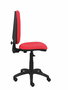 Silla de oficina Aýna con mecanismo Contacto permanente básico tapizada con Tela color Rojo. Equipada con Base poliamida negra, Sin brazos y Ruedas de nailon 50 mm