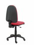 Silla de oficina Aýna con mecanismo Contacto permanente básico tapizada con Tela color Rojo. Equipada con Base poliamida negra, Sin brazos y Ruedas de nailon 50 mm