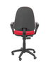 Silla de oficina Aýna con mecanismo Contacto permanente básico tapizada con Tela color Rojo. Equipada con Base poliamida negra, Brazos fijos y Ruedas de parqué