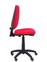 Silla de oficina Aýna con mecanismo Contacto permanente básico tapizada con Tela color Rojo. Equipada con Base poliamida negra, Sin brazos y Ruedas de parqué