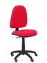 Silla de oficina Aýna con mecanismo Contacto permanente básico tapizada con Tela color Rojo. Equipada con Base poliamida negra, Sin brazos y Ruedas de parqué