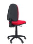 Silla de oficina Aýna con mecanismo Contacto permanente básico tapizada con Tela color Rojo. Equipada con Base poliamida negra, Sin brazos y Ruedas de parqué