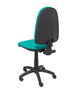 Silla de oficina Aýna con mecanismo Contacto permanente básico tapizada con Tela color Turquesa. Equipada con Base poliamida negra, Sin brazos y Ruedas de nailon 50 mm