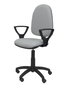 Silla de oficina Aýna con mecanismo Contacto permanente básico tapizada con Tela color Gris claro. Equipada con Base poliamida negra, Brazos fijos y Ruedas de nailon 50 mm