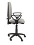 Silla de oficina Aýna con mecanismo Contacto permanente básico tapizada con Tela color Gris claro. Equipada con Base poliamida negra, Brazos fijos y Ruedas de nailon 50 mm