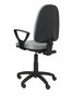 Silla de oficina Aýna con mecanismo Contacto permanente básico tapizada con Tela color Gris claro. Equipada con Base poliamida negra, Brazos fijos y Ruedas de nailon 50 mm