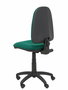 Silla de oficina Aýna con mecanismo Contacto permanente básico tapizada con Tela color Verde botella. Equipada con Base poliamida negra, Sin brazos y Ruedas de nailon 50 mm