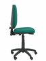 Silla de oficina Aýna con mecanismo Contacto permanente básico tapizada con Tela color Verde botella. Equipada con Base poliamida negra, Sin brazos y Ruedas de nailon 50 mm