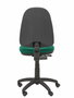Silla de oficina Aýna con mecanismo Contacto permanente básico tapizada con Tela color Verde botella. Equipada con Base poliamida negra, Sin brazos y Ruedas de nailon 50 mm