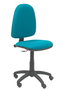 Silla de oficina Aýna con mecanismo Contacto permanente básico tapizada con Tela color Verde petróleo. Equipada con Base poliamida negra, Sin brazos y Ruedas de nailon 50 mm