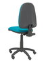Silla de oficina Aýna con mecanismo Contacto permanente básico tapizada con Tela color Verde petróleo. Equipada con Base poliamida negra, Sin brazos y Ruedas de nailon 50 mm
