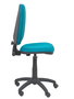 Silla de oficina Aýna con mecanismo Contacto permanente básico tapizada con Tela color Verde petróleo. Equipada con Base poliamida negra, Sin brazos y Ruedas de nailon 50 mm