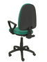 Silla de oficina Aýna con mecanismo Contacto permanente básico tapizada con Tela color Verde esmeralda. Equipada con Base poliamida negra, Brazos fijos y Ruedas de nailon 50 mm