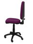 Silla de oficina Aýna con mecanismo Contacto permanente básico tapizada con Tela color Morado. Equipada con Base poliamida negra, Sin brazos y Ruedas de nailon 50 mm